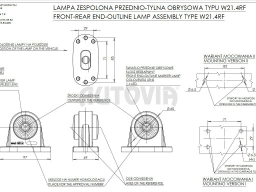 Svítilna doplňková obrysová LED WAS 296BC, 12-24V, P/L 78 mm č.1