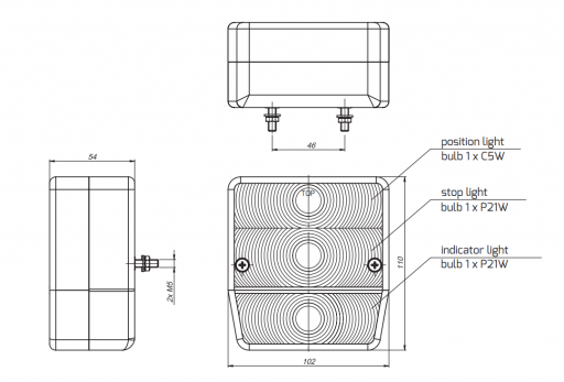 Svítilna PROMOT LT70 sdružená, L/P-BL/BR/KO/RZ č.2