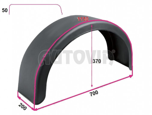 Blatník plast 13'/200 mm DOMAR černý oblý č.2