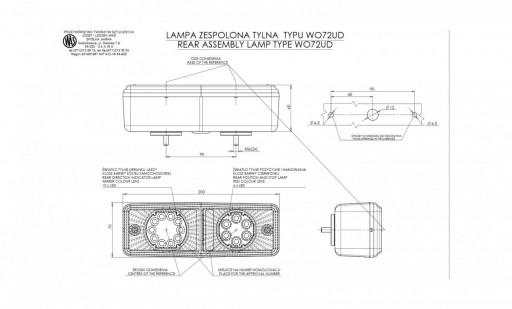 Svítilna WAS W072UD/487 sdružená LED 12-24V, L/P-BL/BR/KO č.6