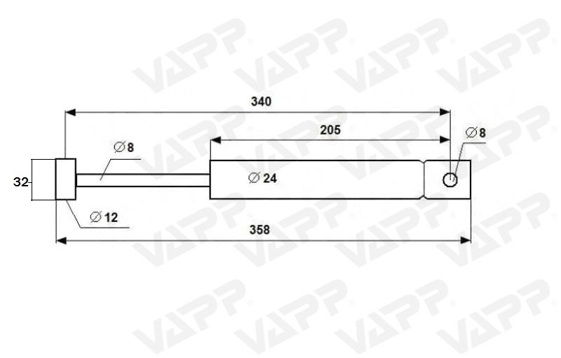 Tlumič nájezdové brzdy BPW PAV/SR 1,3 BX-PX (02.3722.27.00, 02.3722.27.01 ) č.2
