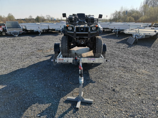 Jednoosý nebrzděný hydraulicky sklopný přívěs HS 750kg N1 2,55x1,26/0,10 ruč ECO č.25