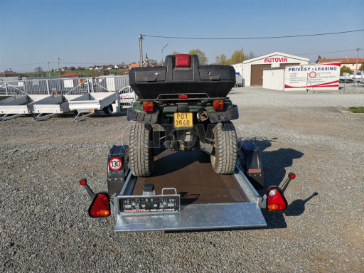 Jednoosý nebrzděný hydraulicky sklopný přívěs HS 750kg N1 2,55x1,26/0,10 ruč ECO č.29