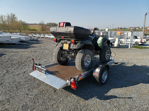 Jednoosý nebrzděný hydraulicky sklopný přívěs HS 750kg N1 2,55x1,26/0,10 ruč ECO č.30