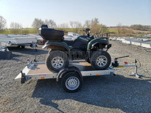 Jednoosý nebrzděný hydraulicky sklopný přívěs HS 750kg N1 2,55x1,26/0,10 ruč ECO č.31