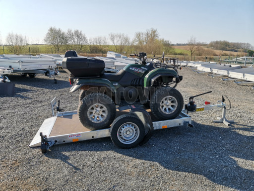 Jednoosý nebrzděný hydraulicky sklopný přívěs HS 750kg N1 2,55x1,26/0,10 ruč ECO č.37