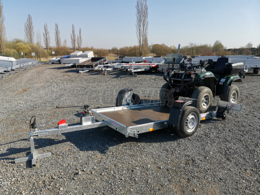 Jednoosý nebrzděný hydraulicky sklopný přívěs HS 750kg N1 2,55x1,26/0,10 ruč ECO č.39