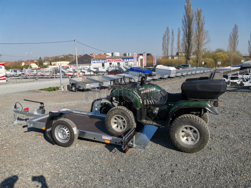 Jednoosý nebrzděný hydraulicky sklopný přívěs HS 750kg N1 2,55x1,26/0,10 ruč ECO č.41