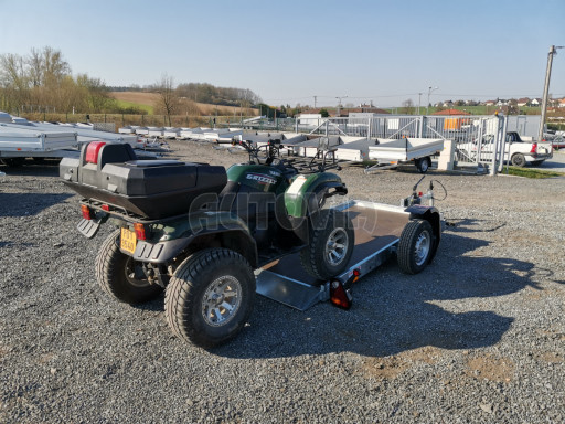 Jednoosý nebrzděný hydraulicky sklopný přívěs HS 750kg N1 2,55x1,26/0,10 ruč ECO č.43