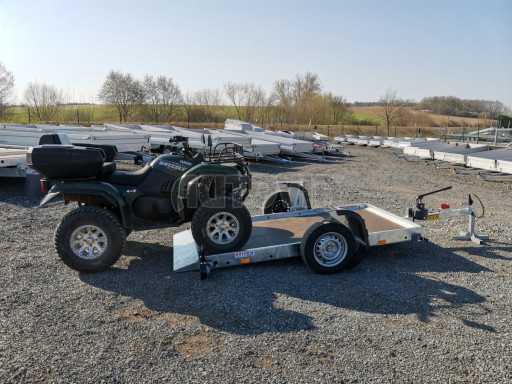 Jednoosý nebrzděný hydraulicky sklopný přívěs HS 750kg N1 2,55x1,26/0,10 ruč ECO č.44