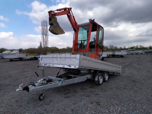 Sklápěcí přívěs AD 3,5T B2 4,17x2,09/0,35 valník pro převoz aut, UNC, SPZ nájezdy