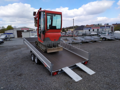 Sklápěcí přívěs AD 3,5T B2 4,17x2,09/0,35 valník pro převoz aut, UNC, SPZ nájezdy