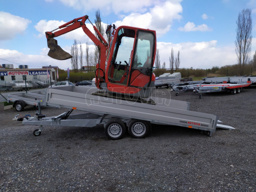 Sklápěcí přívěs AD 3,5T B2 4,17x2,09/0,35 valník pro převoz aut, UNC, SPZ nájezdy