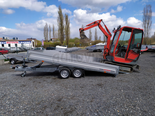 Sklápěcí přívěs AD 3,5T B2 4,17x2,09/0,35 valník pro převoz aut, UNC, SPZ nájezdy