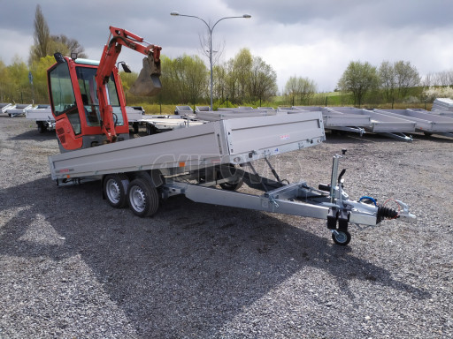 Sklápěcí přívěs AD 3,5T B2 4,17x2,09/0,35 valník pro převoz aut, UNC, SPZ nájezdy