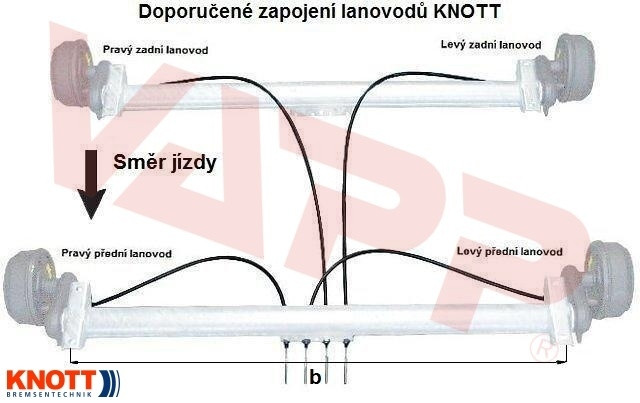 Lanovod brzdový KNOTT 1330/1540 mm, závit M8 č.3