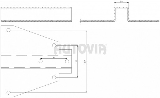 Základna tažné spojky (50x50, 2xM12)) 110/215mm k VAPP PV 0.7/x.x/1.53 č.2