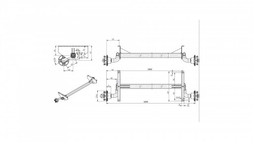 Náprava KNOTT VG7-L b-1320 c-1650 100x4 č.2