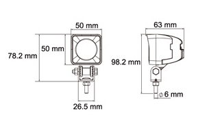 Svítilna pracovní Lucidity 22819 mini CREE LED, 800/560 lm, 12-36V, IP69K, kabel 0,32m č.3