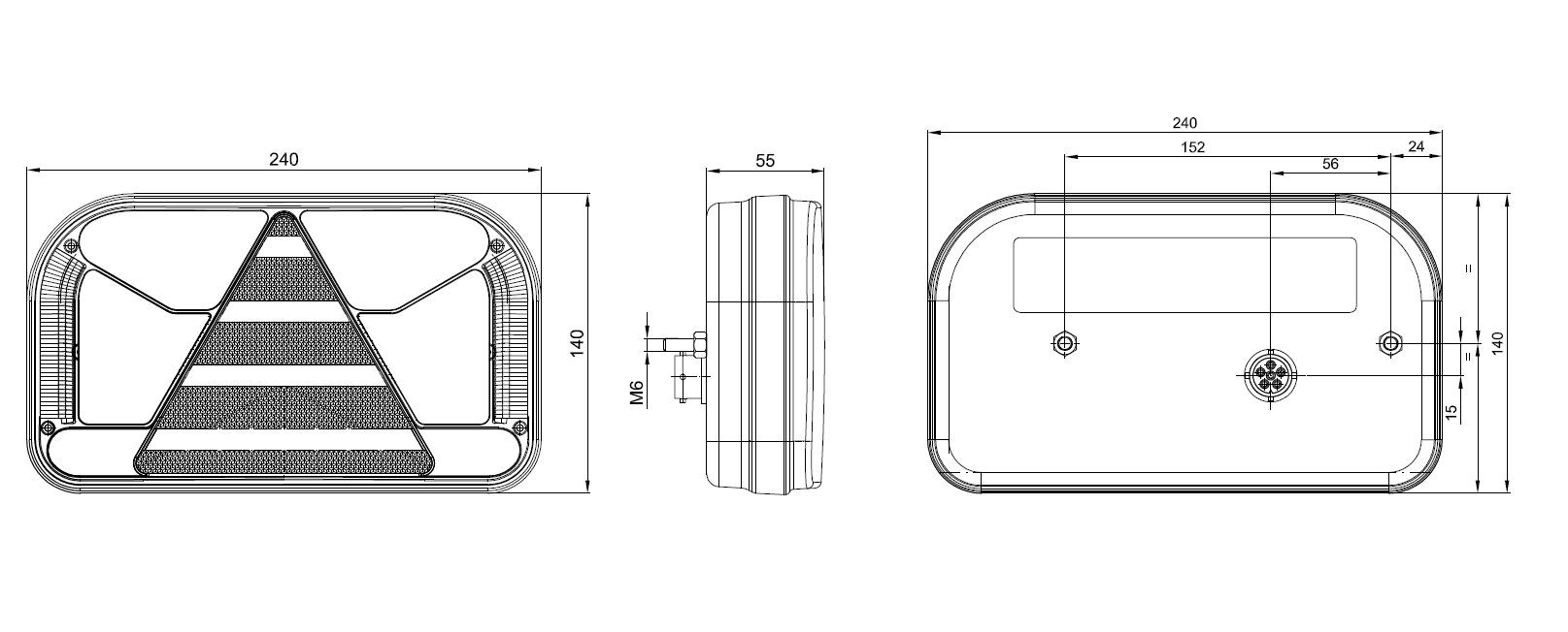 Svítilna Fristom FT-170 sdružená LED 12-24V, L-BL/BR/KO/CO/ML, baj6 č.6