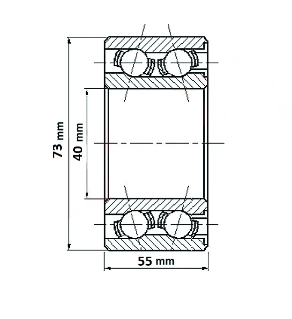 Ložisko do bubnu KNOTT 200x50 FITZEL (73x40/h55), SKF č.2