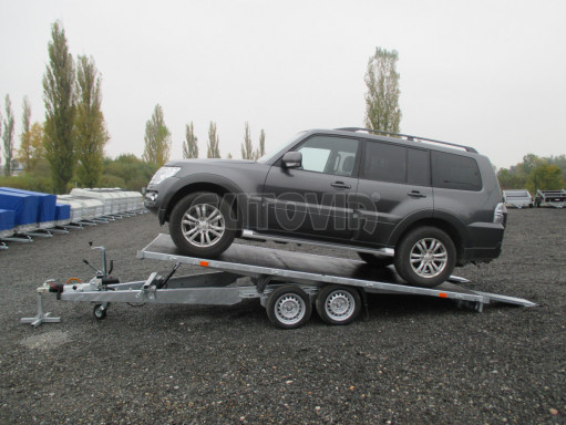 Sklápěcí přívěs AD 3,5T B2 4,17x2,09/0,35 valník pro převoz aut, mechanizace SPZ nájezdy* č.50