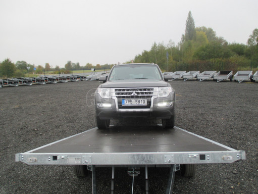 Sklápěcí přívěs AD 3,5T B2 4,17x2,09/0,35 valník pro převoz aut, mechanizace SPZ nájezdy* č.56