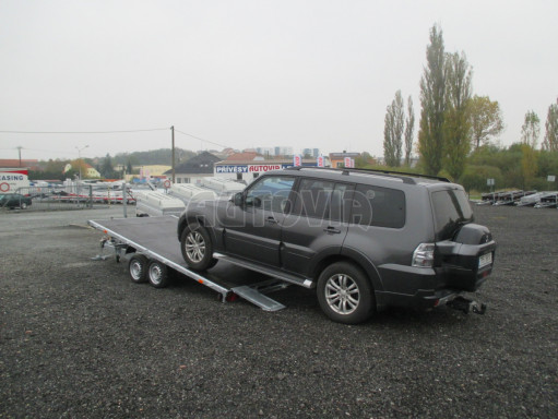 Sklápěcí přívěs AD 3,5T B2 4,17x2,09/0,35 valník pro převoz aut, mechanizace SPZ nájezdy* č.60