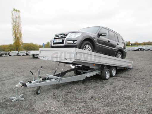 Přívěs pro přepravu aut AD 2,7T 5,15x2,09/0,35 hydraulicky sklopný valník č.3