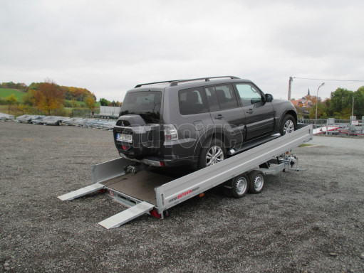Přívěs pro přepravu aut AD 2,7T 5,15x2,09/0,35 hydraulicky sklopný valník č.1