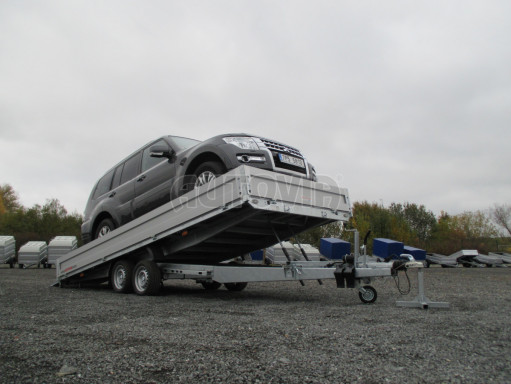 Přívěs pro přepravu aut AD 2,7T 5,15x2,09/0,35 hydraulicky sklopný valník č.4