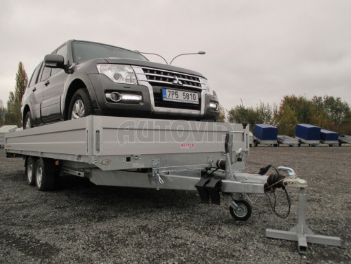 Přívěs pro přepravu aut AD 2,7T 5,15x2,09/0,35 hydraulicky sklopný valník č.21