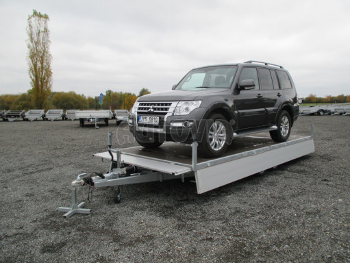 Přívěs pro přepravu aut AD 2,7T 5,15x2,09/0,35 hydraulicky sklopný valník č.28