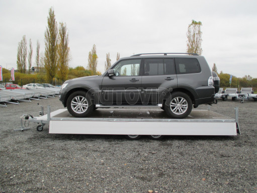 Přívěs pro přepravu aut AD 2,7T 5,15x2,09/0,35 hydraulicky sklopný valník č.29