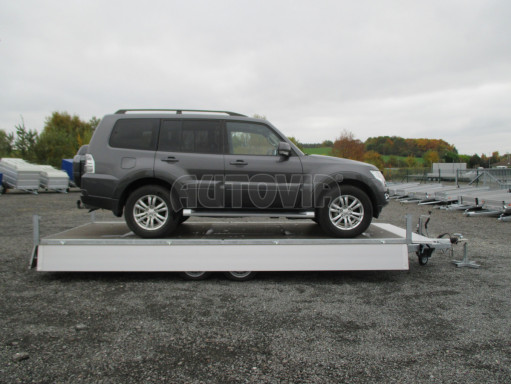 Přívěs pro přepravu aut AD 2,7T 5,15x2,09/0,35 hydraulicky sklopný valník č.33