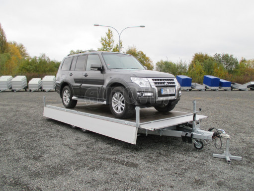 Přívěs pro přepravu aut AD 2,7T 5,15x2,09/0,35 hydraulicky sklopný valník č.34