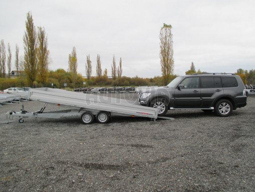 Přívěs pro přepravu aut AD 2,7T 5,15x2,09/0,35 hydraulicky sklopný valník č.49