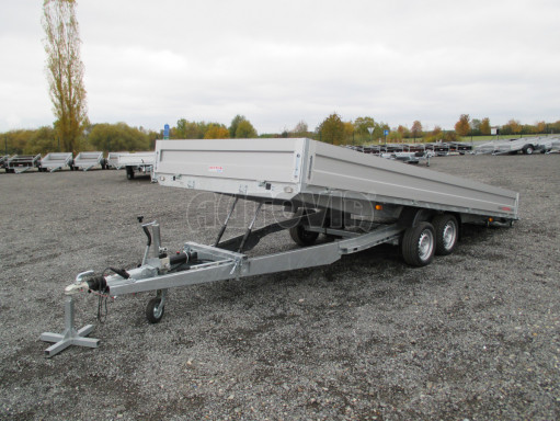 Přívěs pro přepravu aut AD 2,7T 5,15x2,09/0,35 hydraulicky sklopný valník č.53