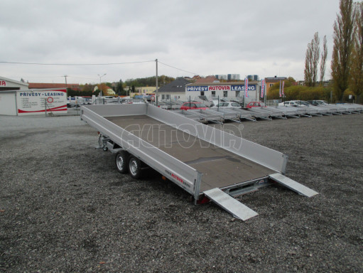 Přívěs pro přepravu aut AD 2,7T 5,15x2,09/0,35 hydraulicky sklopný valník č.55