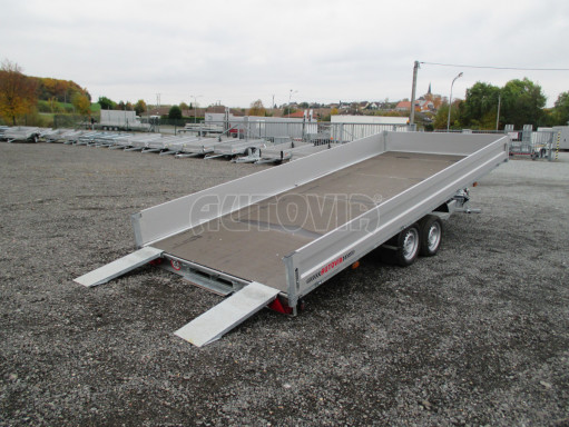 Přívěs pro přepravu aut AD 2,7T 5,15x2,09/0,35 hydraulicky sklopný valník č.57