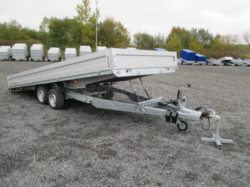 Přívěs pro přepravu aut AD 2,7T 5,15x2,09/0,35 hydraulicky sklopný valník č.60