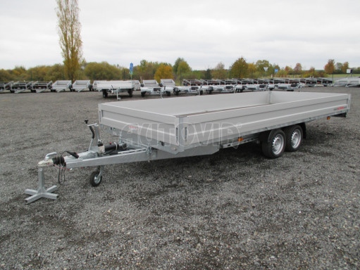 Přívěs pro přepravu aut AD 2,7T 5,15x2,09/0,35 hydraulicky sklopný valník č.66