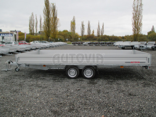 Přívěs pro přepravu aut AD 2,7T 5,15x2,09/0,35 hydraulicky sklopný valník č.67