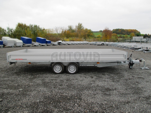 Přívěs pro přepravu aut AD 2,7T 5,15x2,09/0,35 hydraulicky sklopný valník č.71