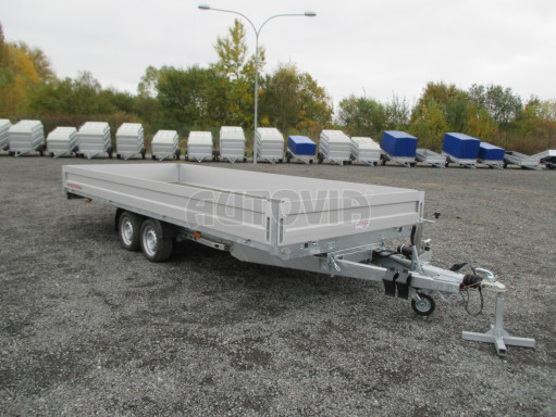 Přívěs pro přepravu aut AD 2,7T 5,15x2,09/0,35 hydraulicky sklopný valník č.72