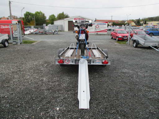 Přívěs za osobní auto pro přepravu motorek MOTO 750kg 2,50x1,48 plato