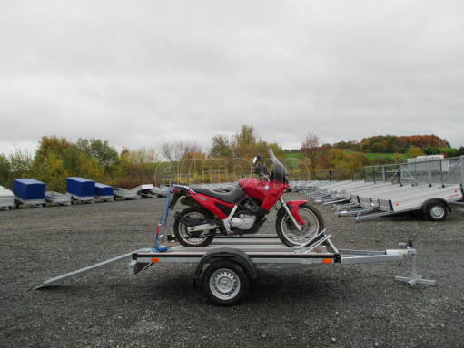 Přívěs za osobní auto pro přepravu motorek MOTO 750kg 2,50x1,48 plato