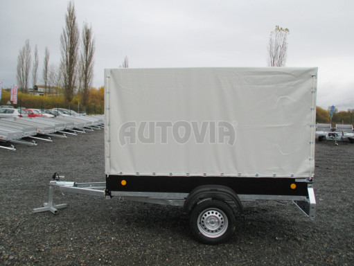 Přívěs za osobní auto s plachtou ZV 26 750kg N1 M 2,50x1,30/1,57 šedá plachta