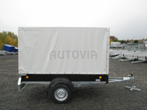 Přívěs za osobní auto s plachtou ZV 26 750kg N1 M 2,50x1,30/1,57 šedá plachta