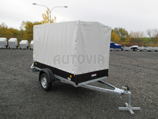 Přívěs za osobní auto s plachtou ZV 26 750kg N1 M 2,50x1,30/1,57 šedá plachta